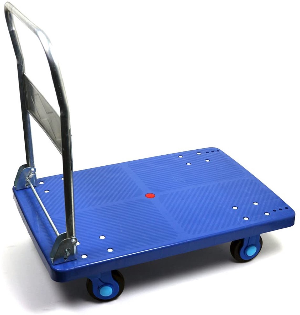 Elzusha - Platformwagen met Vouwbare Duwhandgreep - Blauw - 300 kg