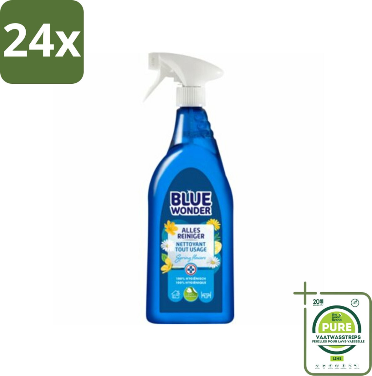 Blue Wonder Allesreiniger Spray 750 ml - Voordeelverpakking - 24 stuks - Allesreiniger - Schoonmaakmiddel