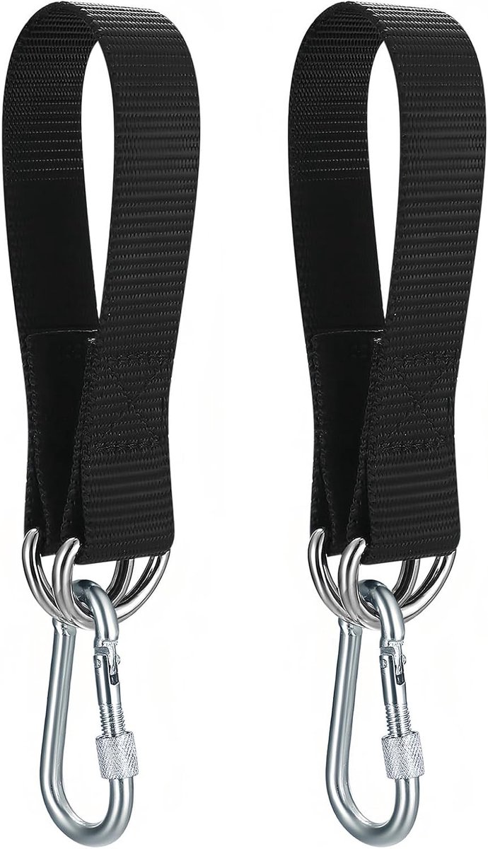 Hanging Kit voor Boomschommel met 2 Stukken, 2 Karabiners en 4 D-Ringen voor Tuin, Schommels en Hangmatten (33.5 x 2.5cm)