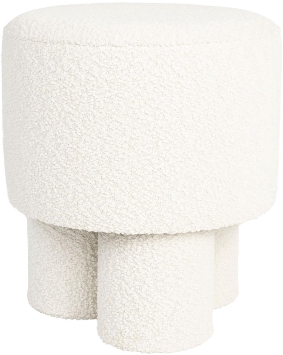 Elzusha - Kruk/Pouf Bouclé - Wit
