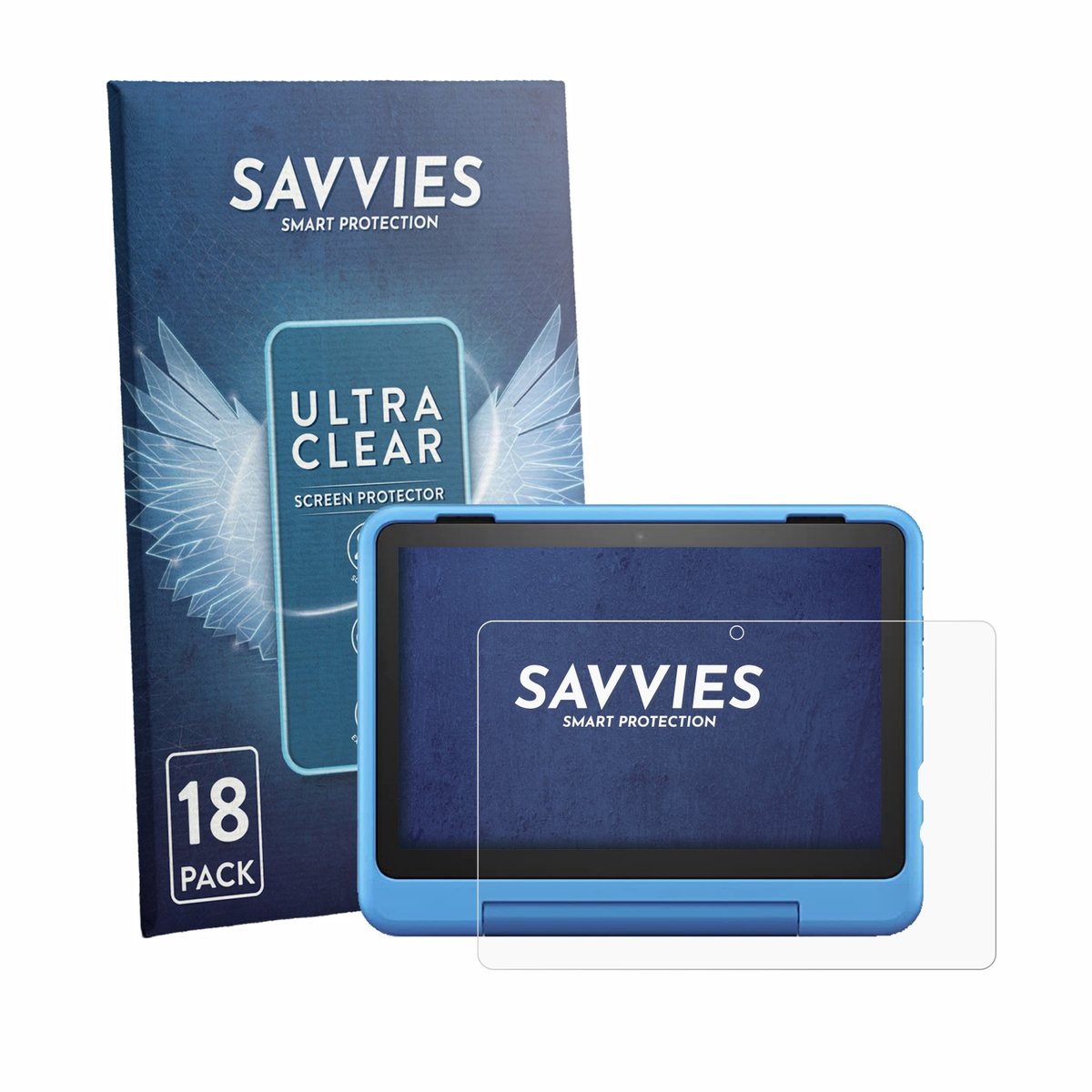 Savvies - Screenprotector voor Amazon Fire HD 8 Kids Pro 2024 (12. Gen.) - Folie Beschermfolie transparant 18 Stuks