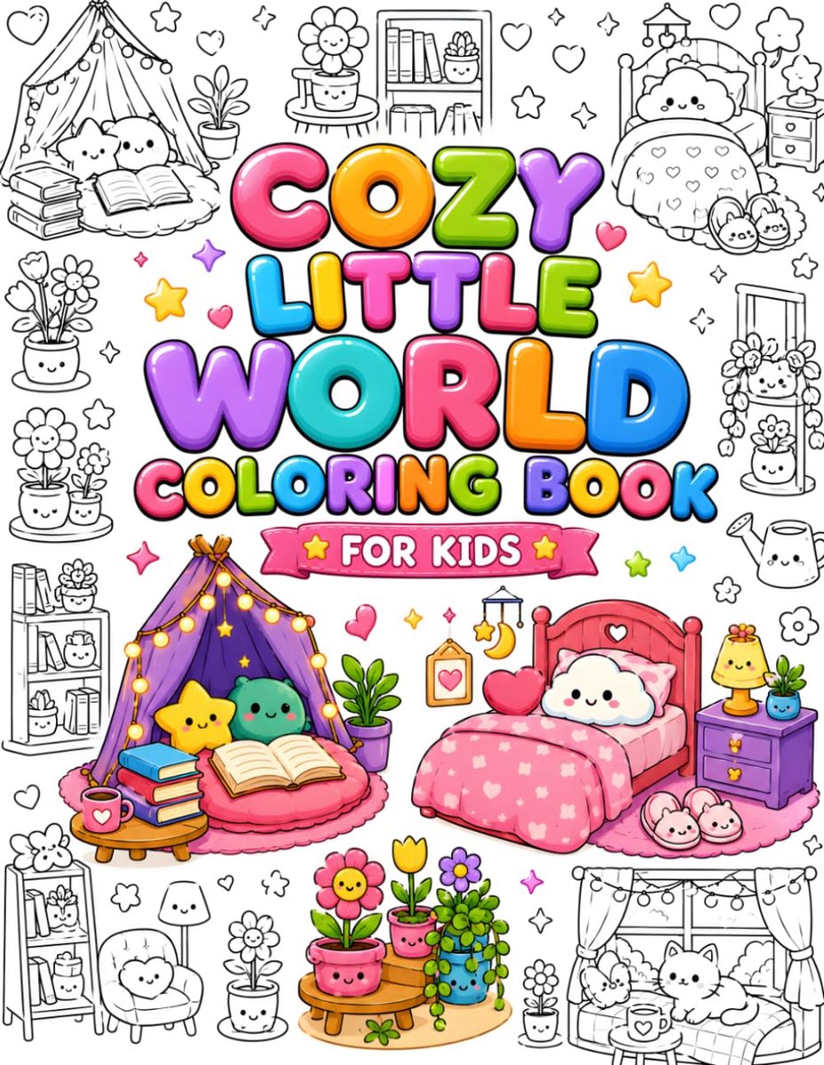 COZY LITTLE WORLD: Cute & Cozy Rooms, Reading Nooks, Playrooms, and Happy Home Scenes with Bold Easy Designs - ShopVlot