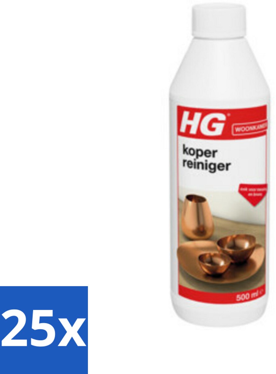 25 x HG Koper Reiniger 500 ml - Koper Reinigen - Koper Glans - Messing Reinigen - Bronzen Reinigen - Koper Opschonen