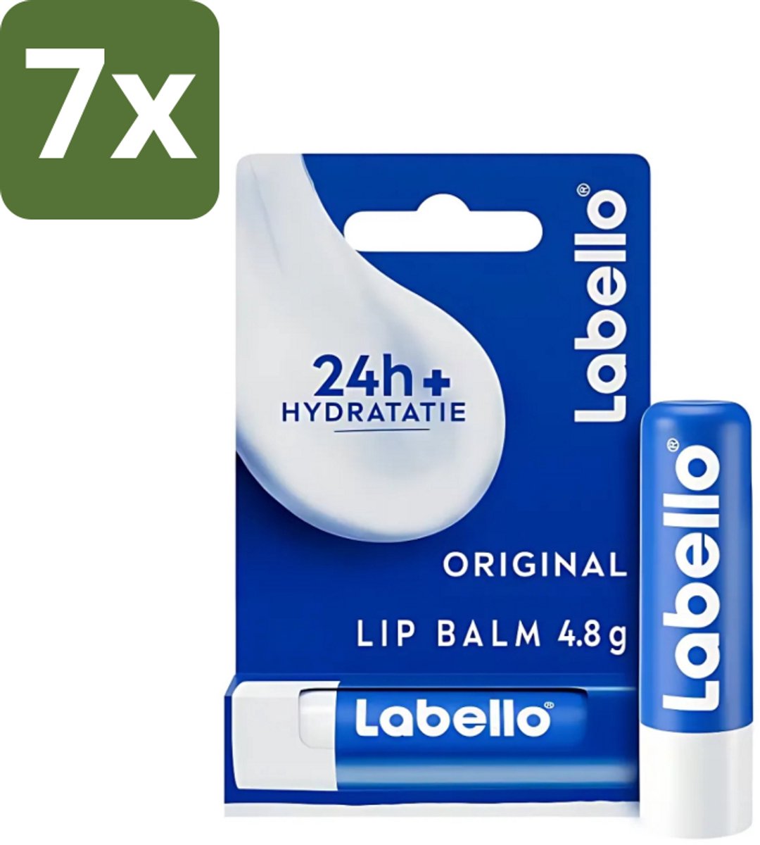 Labello - Original - Lippenbalsem - Hydraterend - Stick - 4.8 g - Bulkverpakking - 7 stuks