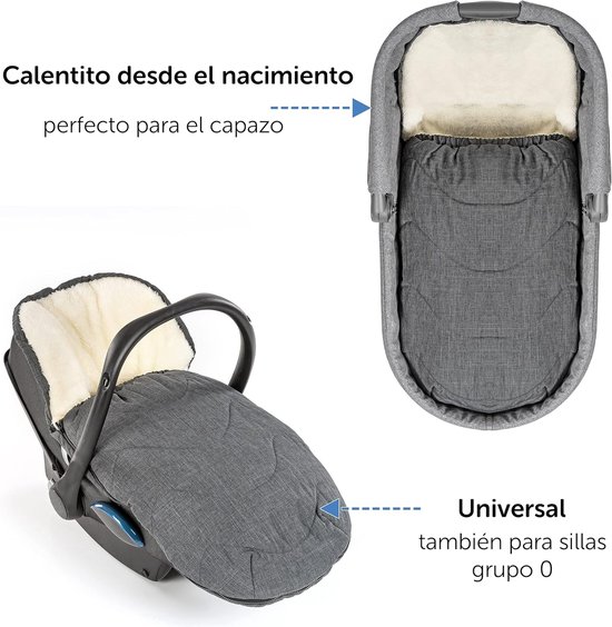 Universele Voetenzak - Baby deken - Warmte en comfort - Afneembaar voorpaneel - 90 cm lang - Grijs van Universele — afbeelding 4