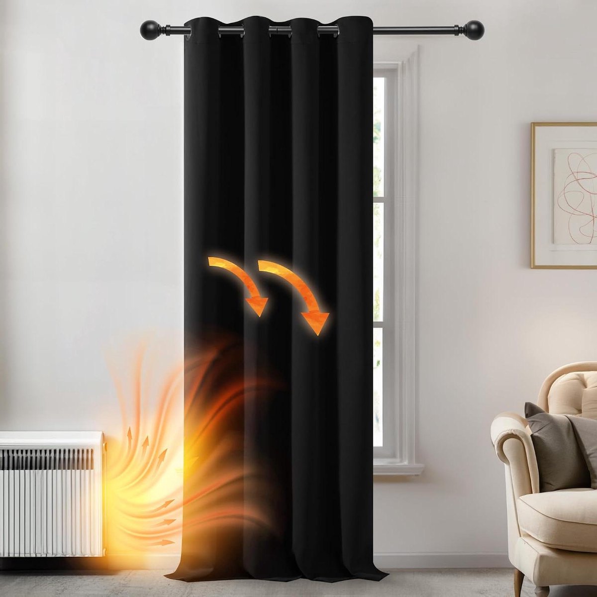 Verduisterende Gordijnen - Kant en klaar - Slaapkamer decoratie - Drievoudige weeftechnologie - 140x240 cm - Zwart