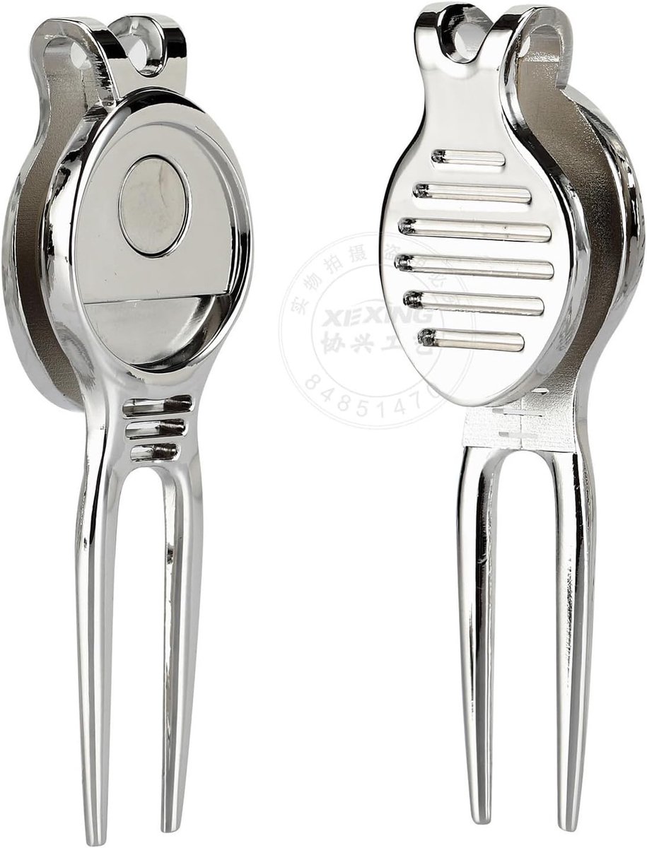 Universele Golf Divot Tool van Zinklegering met Golfbal Marker en Achterclips voor Groenonderhoud en Reparatie