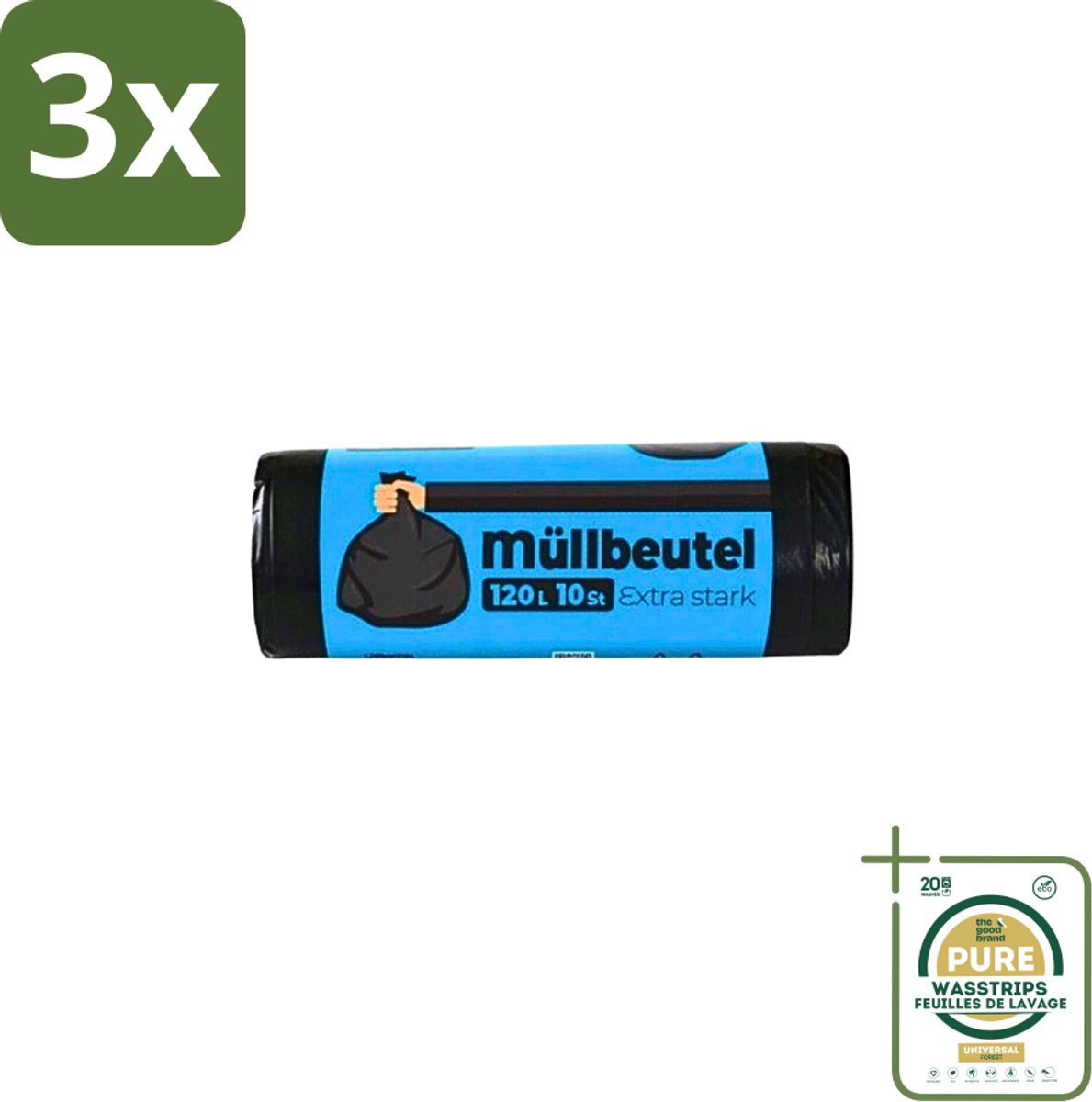 3 x Deluxe - Vuilzakken - Stevig & Ruim - 10 Vuilniszakken - 120L - Grootverpakking - Vuilzakken 120 L - Huishoudelijk Afval - Tuinafval - Vuilniszak - Vuilnisbak