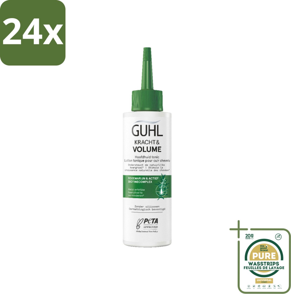 Guhl – Scalp Tonic – Kracht & Volume – 125 ml - Voordeelverpakking - 24 stuks - Haarversterking - Hoofdhuid tonic