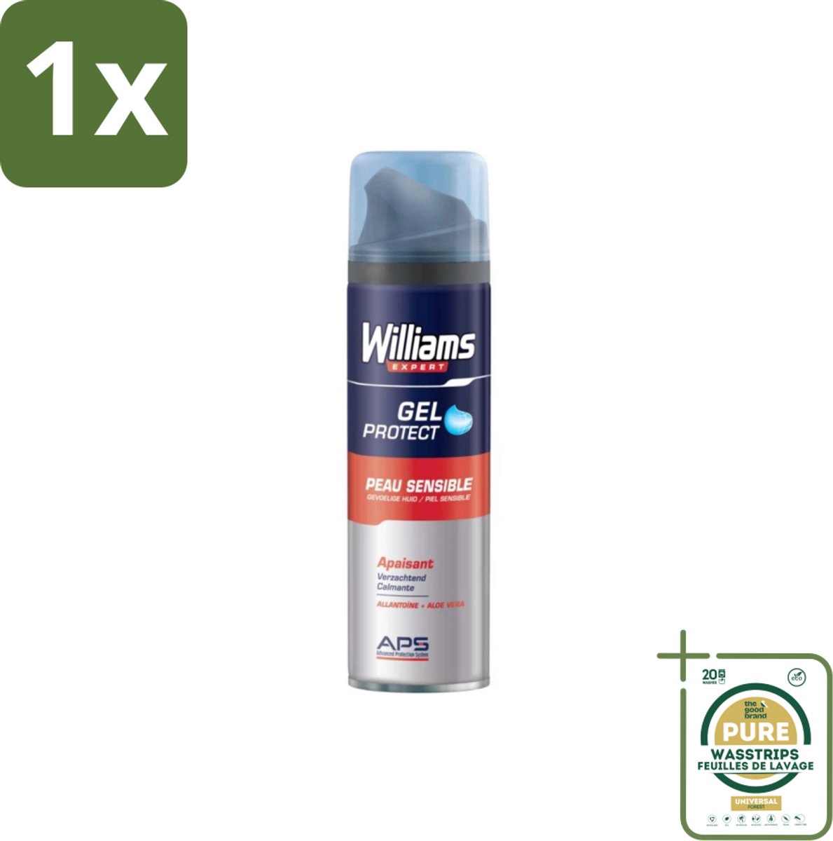 1 x Williams - Expert - Scheergel - Gevoelige Huid- 200 ml- Scheergel Voor Gevoelige Huid - Gevoelige Huid Scheerproducten - Beschermende Scheergel - Verzachte Scheergel - Scheren Zonder Irritatie