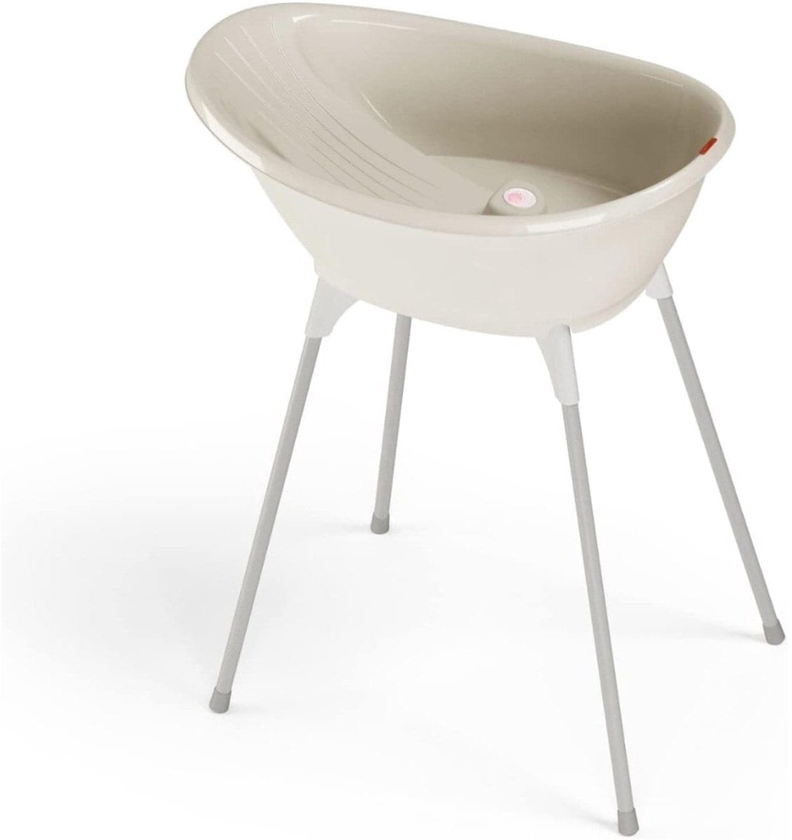 Klarven® Baby Badje Wit - Opvouwbaar met Verhoogde Standaard - Ergonomisch en Veilig Badderen, Rugvriendelijk - B 67 x D 67 x H 74 cm