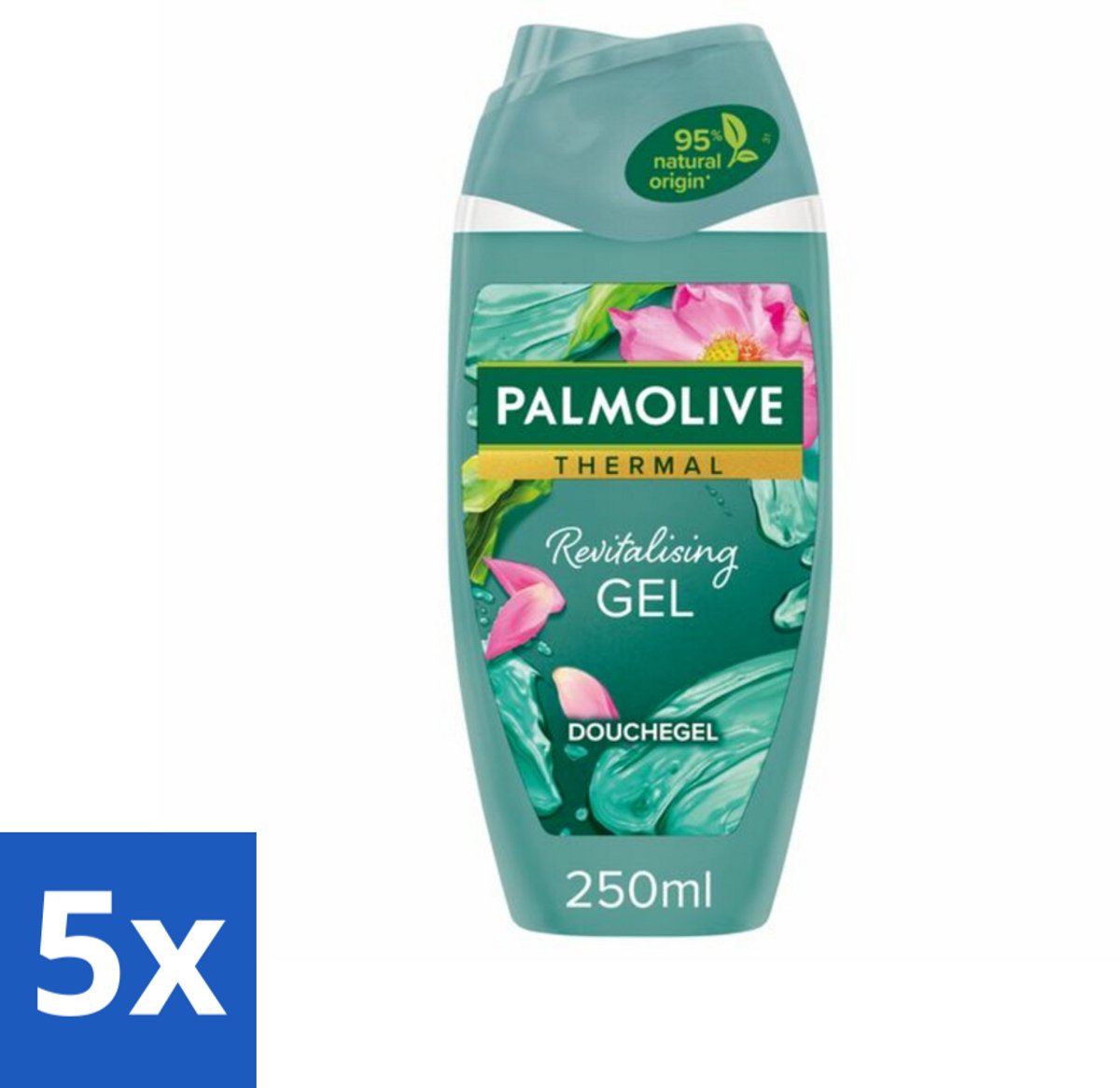 5 x Palmolive - Thermal - Douchegel - Algen & Lotusbloem - Revitalising Gel - 250 ml - Douchegel - Algenextract - Lotusbloem - Revitaliserende Douchegel - Hydraterende Douchegel