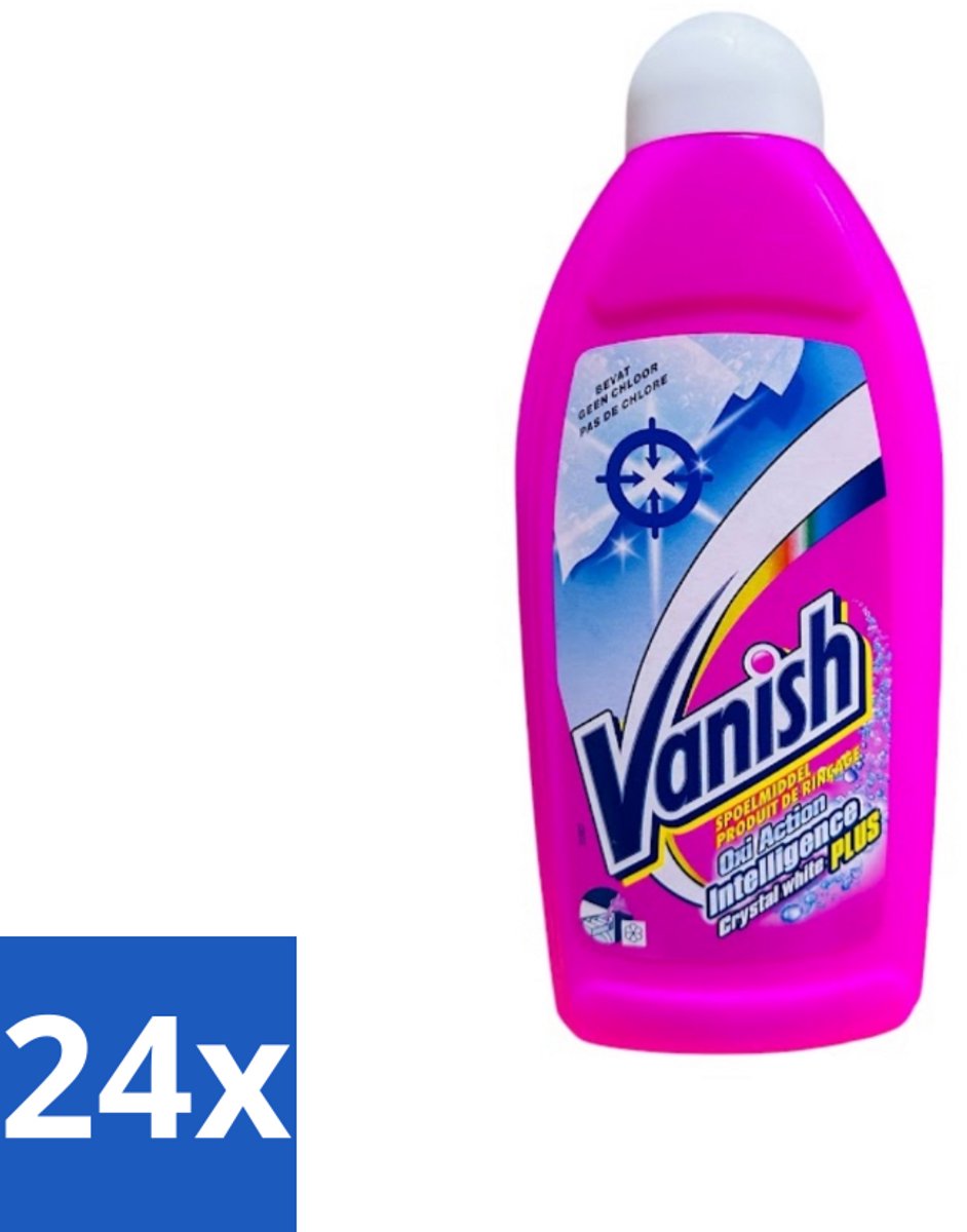 24 x Vanish Gordijnen - Kristalwit - Wasmiddel - Zonder Chloor - Witte Was - 500 ml - Wasmiddel Gordijnen - Wit Wasmiddel - Chloorvrij Wasmiddel - Gordijnen Schoonmaken - Gordijnen Bleken