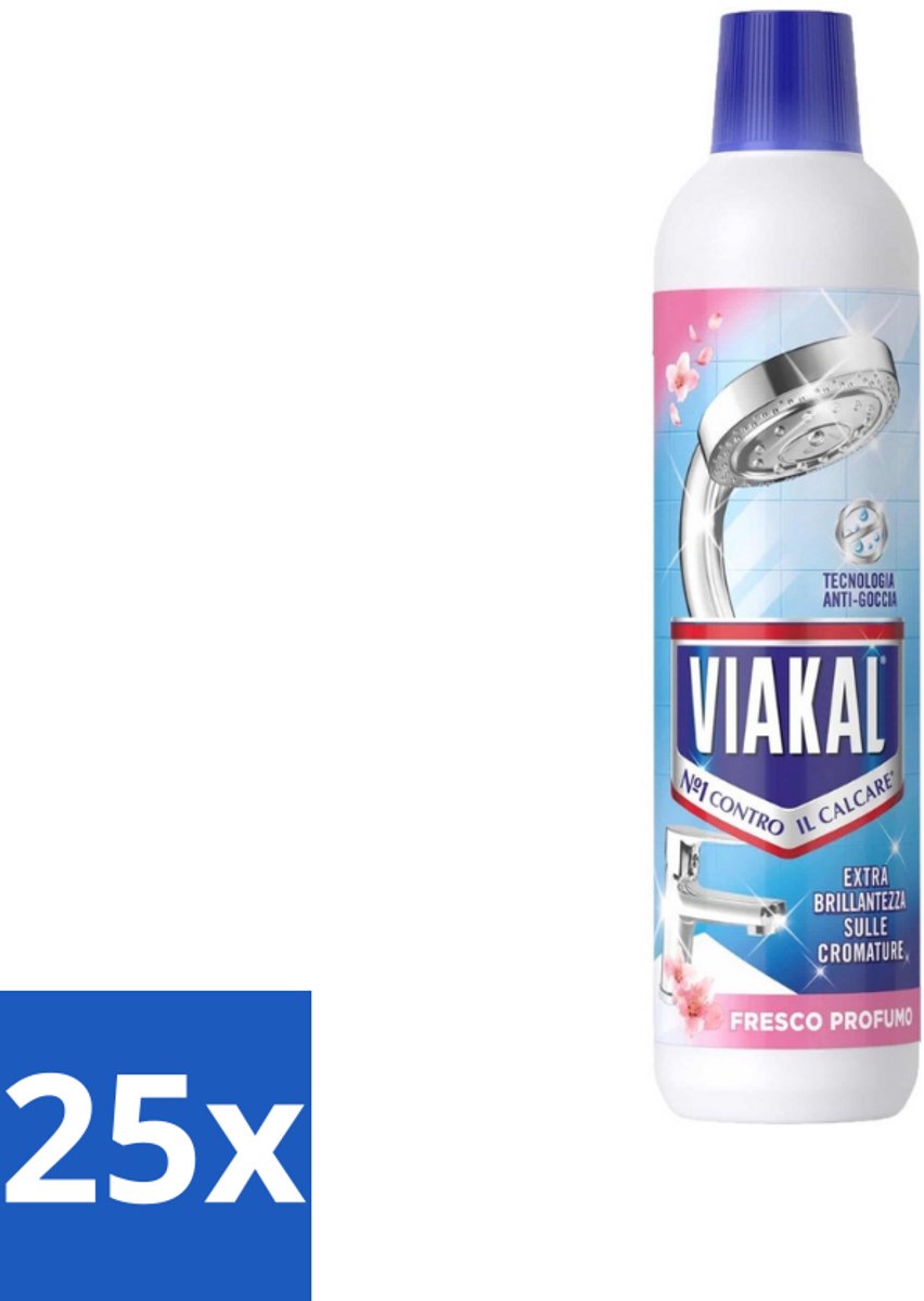 25 x Viakal - Kalkaanslagreiniger - 630 ml - Kalkaanslag Reinigen - Kalkaanslag Verwijderen - Kalkkorst Verwijderen - Badkamer Reinigen - Keuken Reinigen