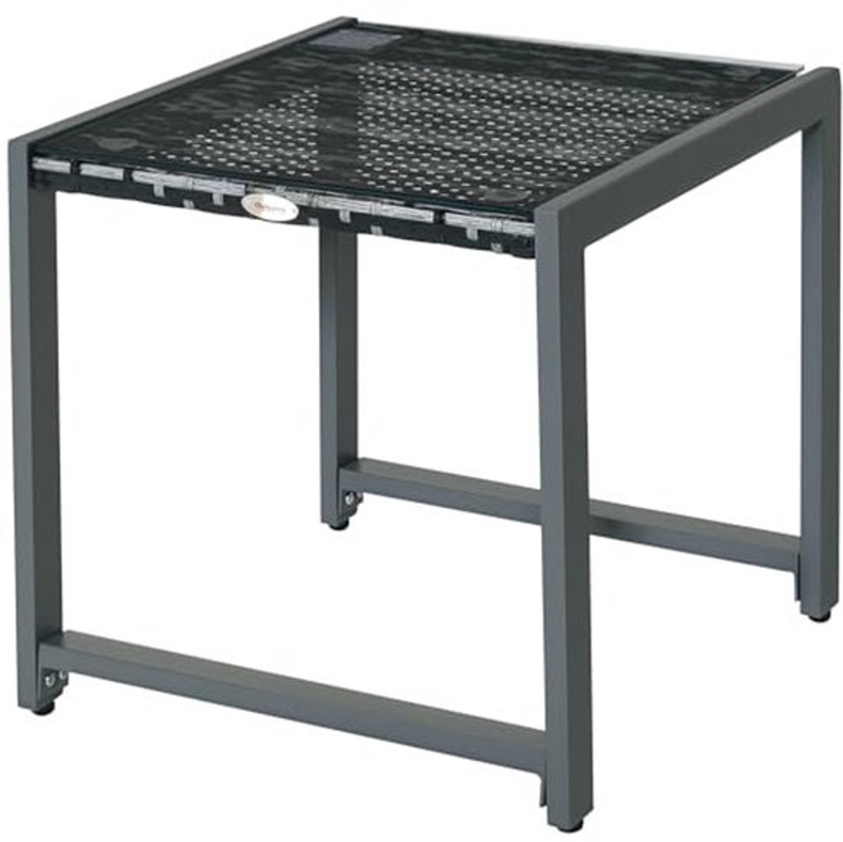 Compacte tuintafel met gehard glas en polyrotan - Perfect voor balkon, tuin of terras