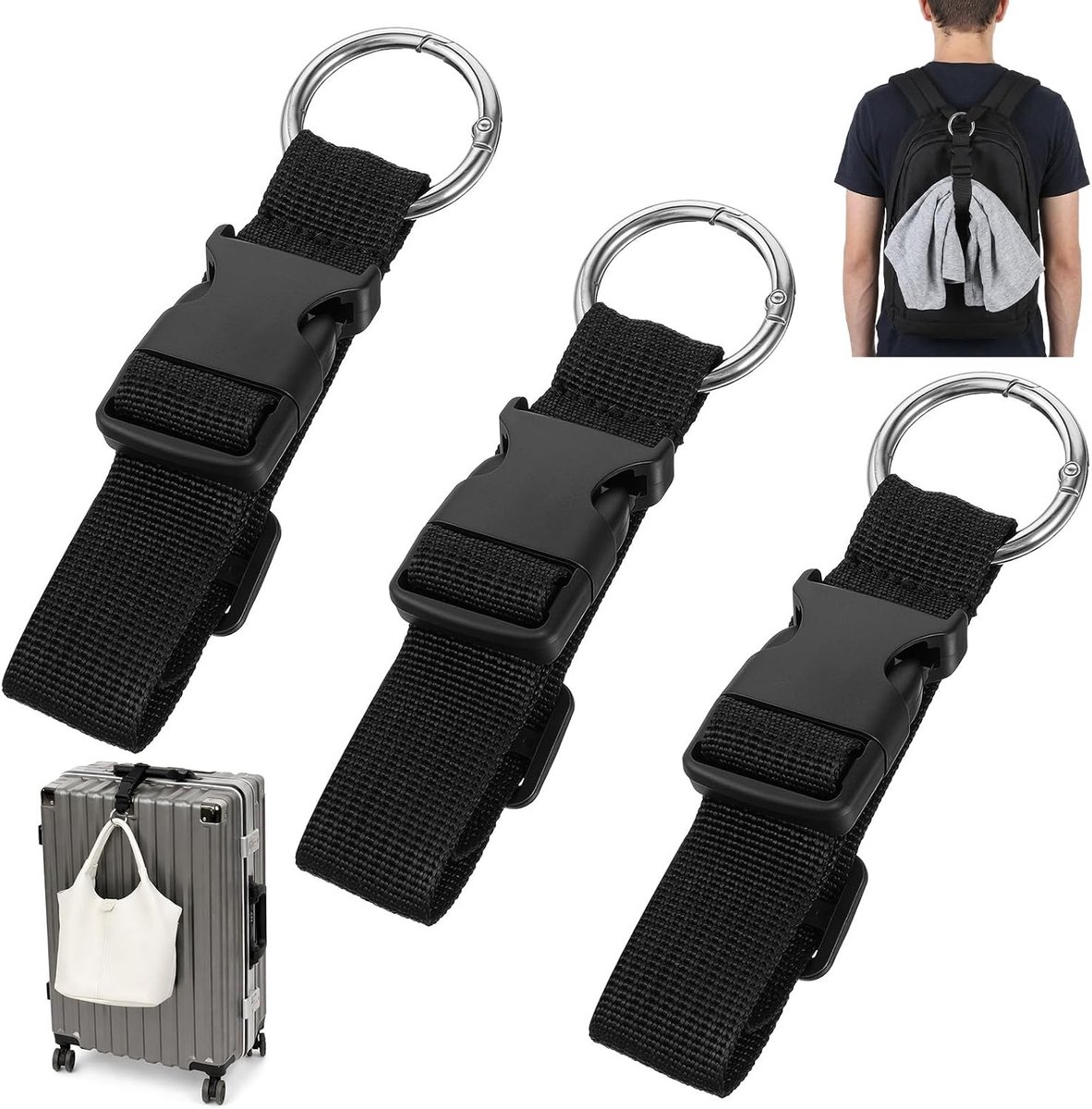 Verstelbare Kofferbanden voor Extra Bagage - 3 Stuks Luggage Straps voor Veilig Reizen en Organisatie