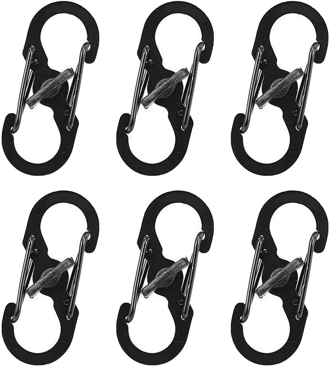 Elzusha - 6 Stuks Roestvrijstalen Gespen - Multifunctionele Outdoor Karabijnhaken