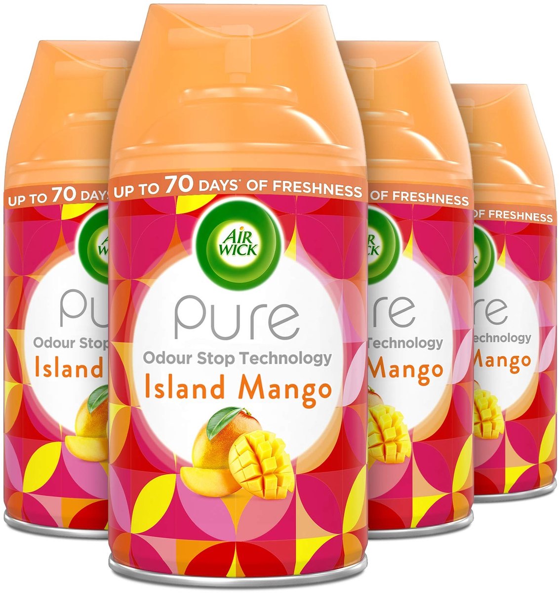 Elzusha - Automatische Luchtverfrisser Navullingen Eiland Mango 4 x 250 ml