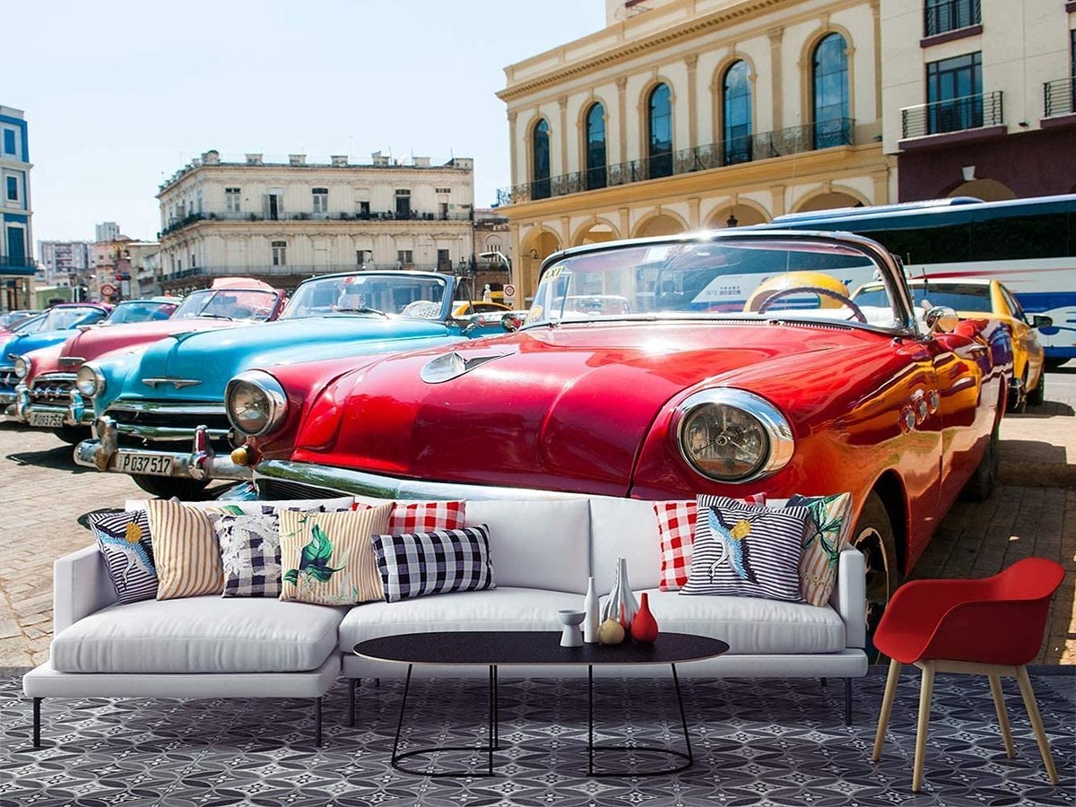 Elzusha - Behang met Antieke Auto's voor Wanddecoratie