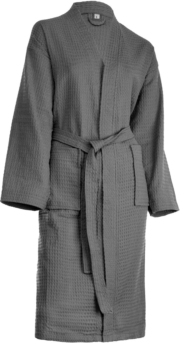 Elzusha - Unisex Katoenen Badjas - Lichtgewicht Wafel Pique