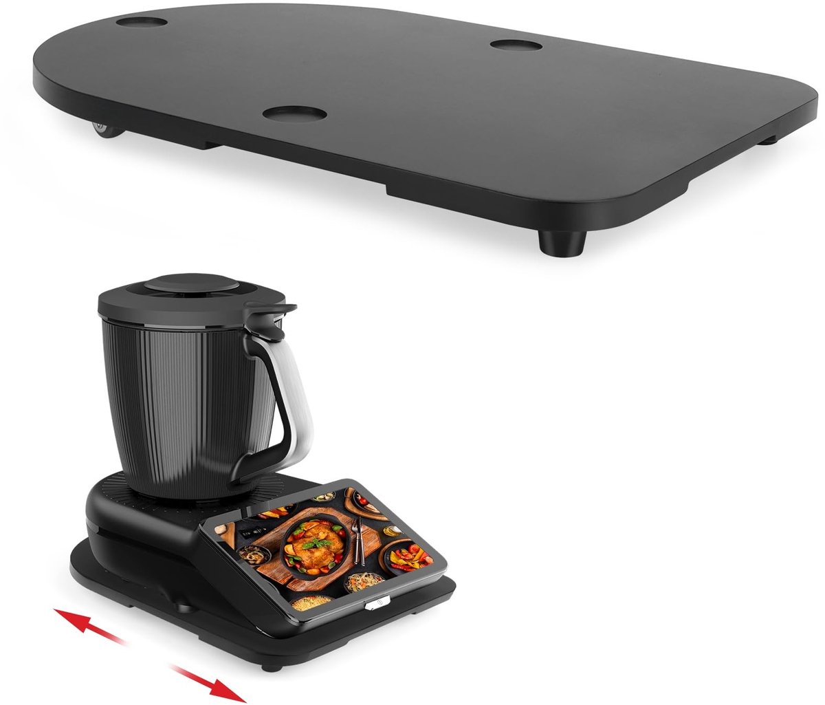 Elzusha - Bamboo Glijplank voor Thermomix TM7 met Antislip Voetjes