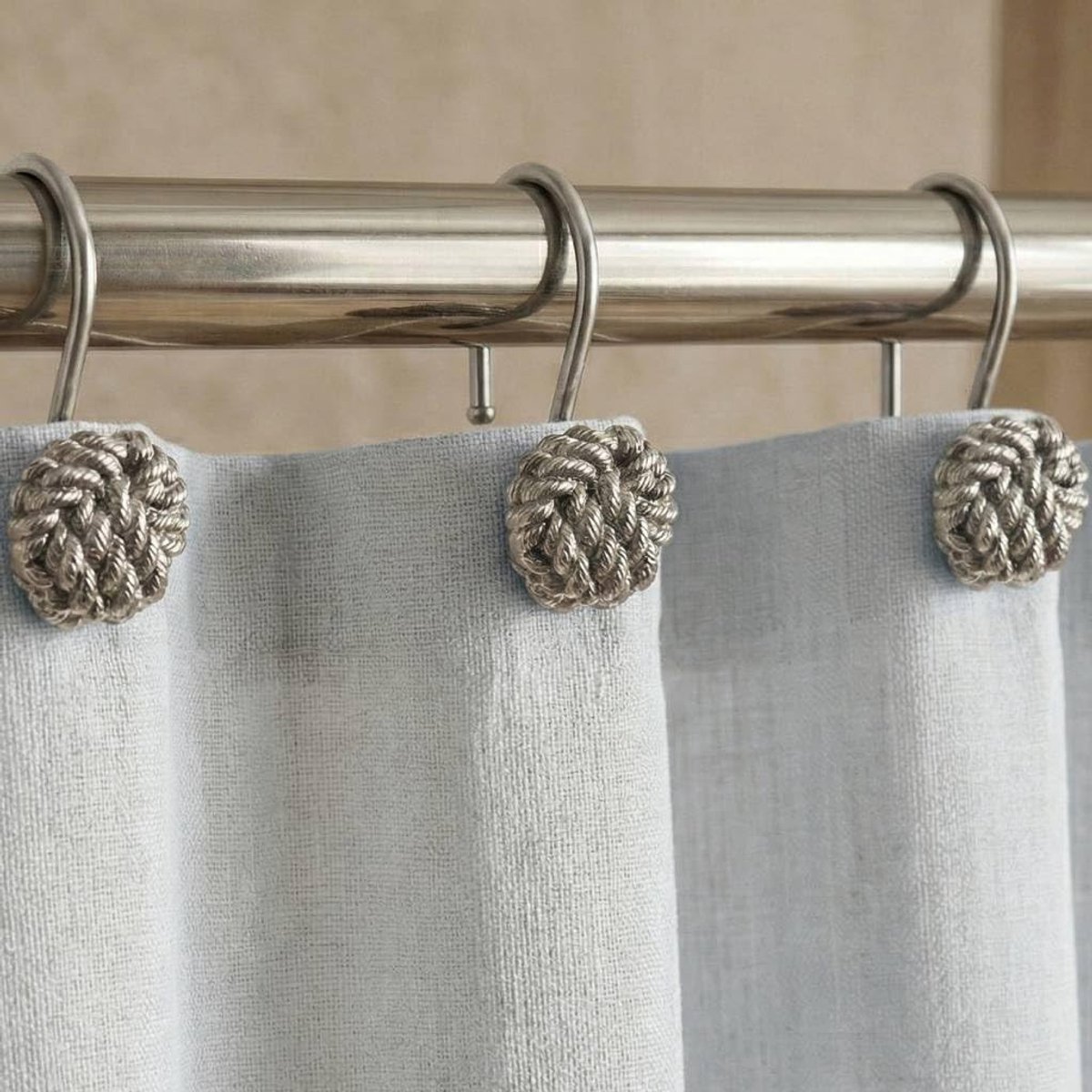Elzusha - Decoratieve Douchegordijnhaken met Nautisch Ontwerp - Set van 12