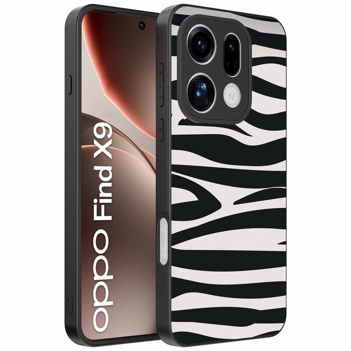 Geschikt voor Oppo Find X9 Telefoonhoesje met zebra opdruk - TPU backcover case zebra design - Zwart Wit - Smartphonica geschikt voor Oppo Find X9