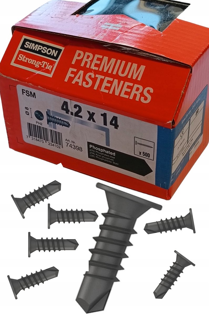 Simpson Schroeven voor Gipsplaten 4,2x14 mm - 500 stuks