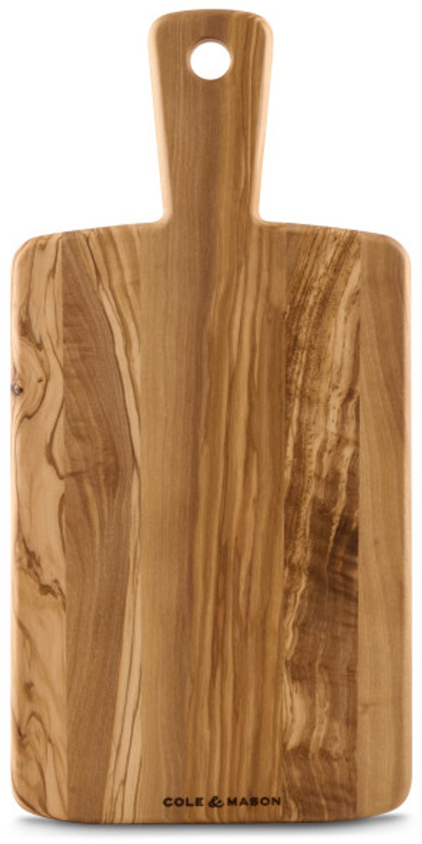 Cole & Mason Portobello Borrelplank – 42 x 21 cm – Small – Olijfhout – Houten Serveerplank – Bruin