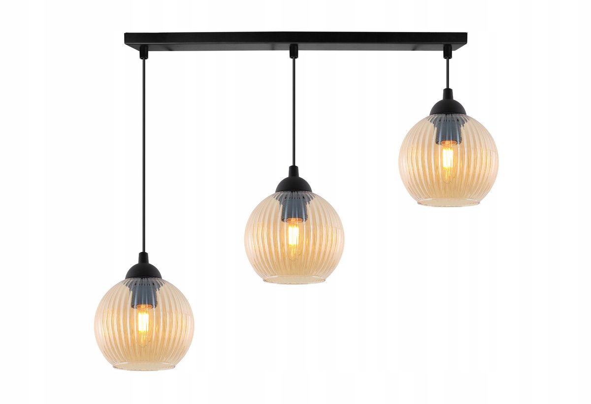 Luxe Hanglamp met Miodowe Glazen Bollen - Stijlvol en Modern