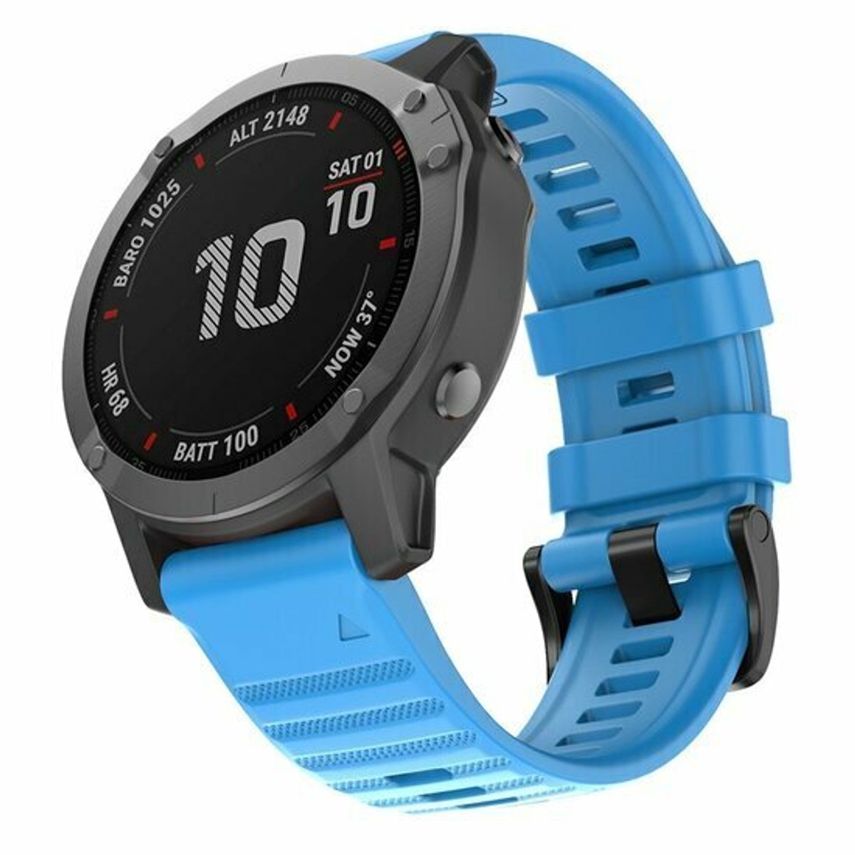 By Qubix - Geschikt voor Garmin bandje - 22mm Quickfit - Siliconen bandje - Blauw - Geschikt voor Garmin Fenix 9 / 9 pro - 47mm