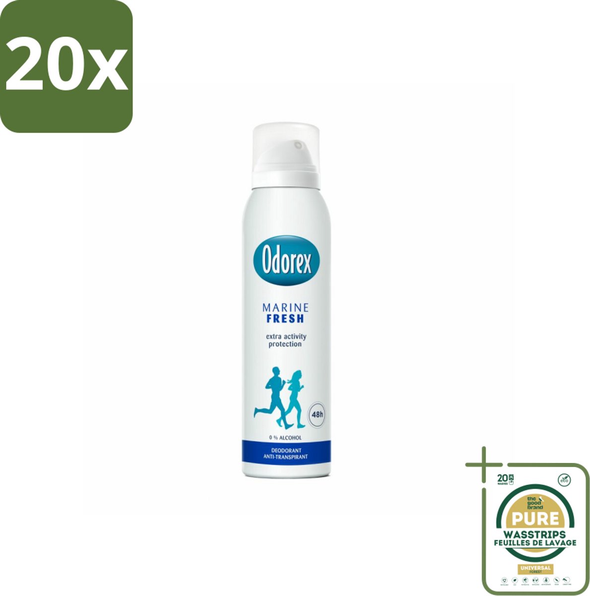 20 x Odorex Deodorant Spray Marine Fresh 150 ml - Grootverpakking - Marine Fresh Deodorant - Deodorant Spray - Frisheid - Zweetvermindering - Geur