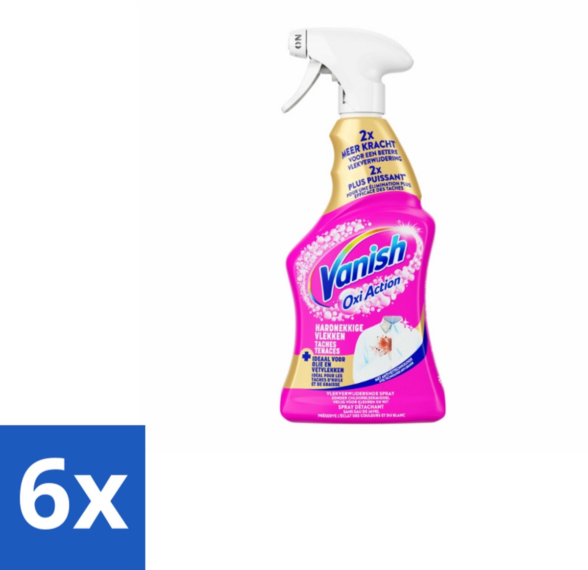 6 x Vanish Vlekkenverwijderaar Spray Hardnekkige Vlekken 500 ml - Vlekkenverwijderaar - Vlekkenverwijderen - Wasmiddel - Textiel Reinigen - Hardnekkige Vlekken