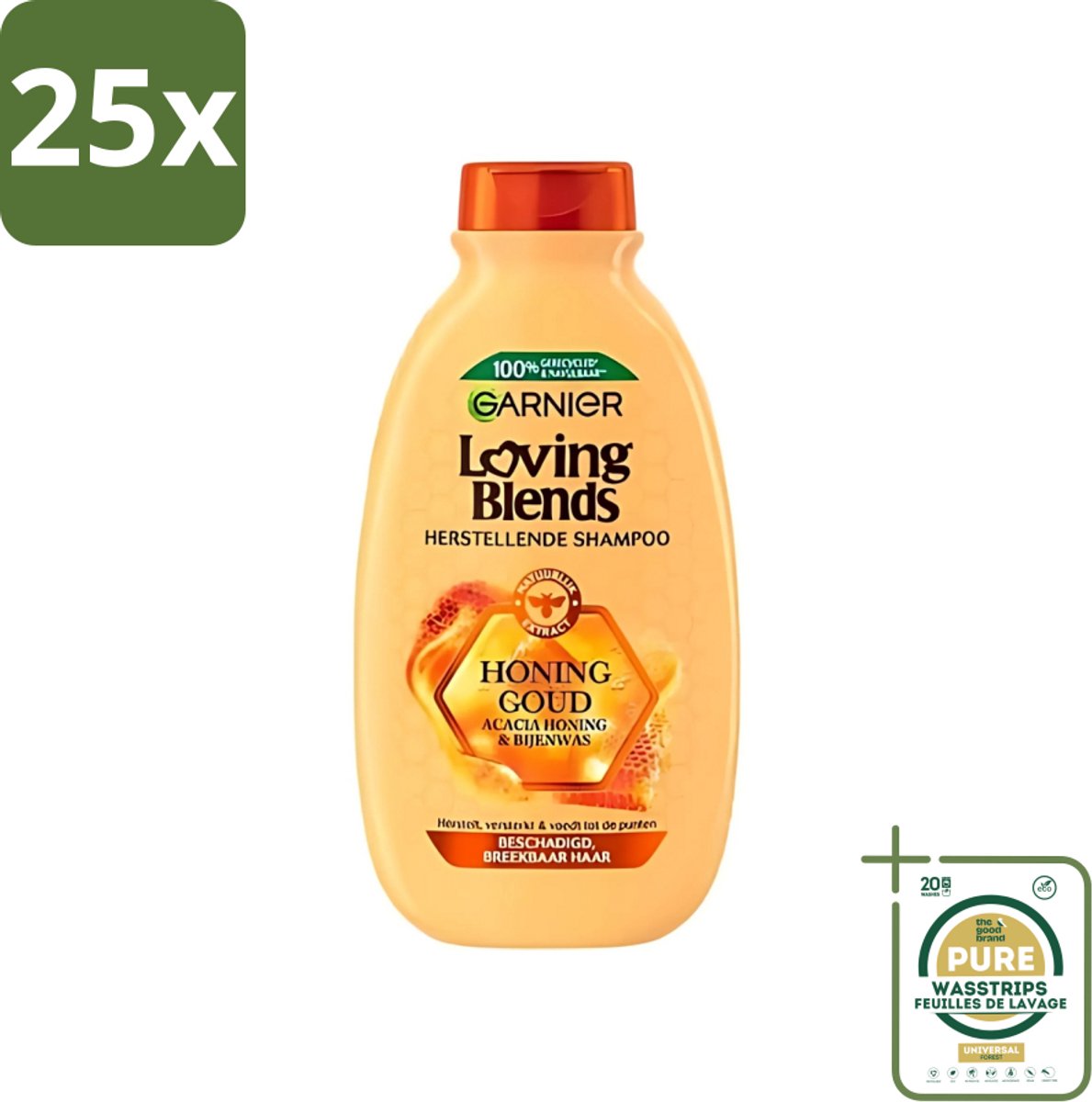 25 x Garnier - Loving Blends - Shampoo - Honing Goud - Beschadigd & Breekbaar Haar - 300 ml - Grootverpakking - Beschadigd Haar - Breekbaar Haar - Honing Shampoo - Haar Herstellen - Haar Beschermen