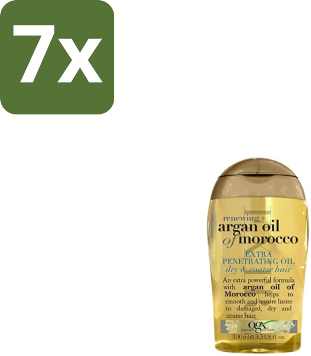 7 x OGX Penetrating Argan Oil of Morocco Extra 100 ml - Haarolie - Arganolie - Herstelhaar - Droog Haar - Beschadigd Haar