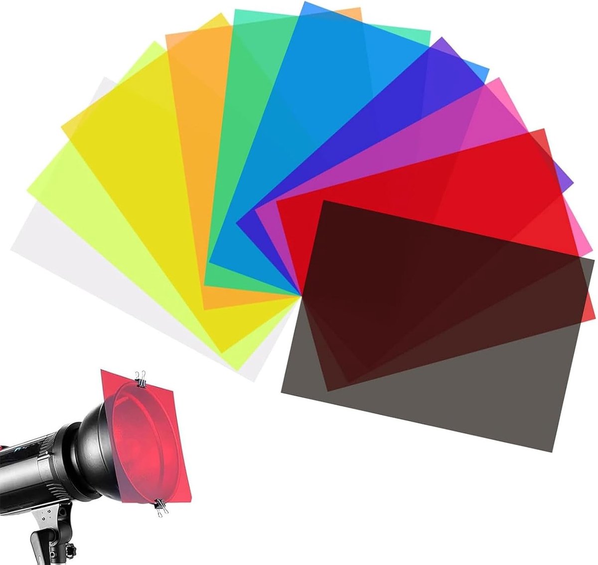 Kleurrijke Gelatine voor Fotografie, Acetaat Vellen voor Verlichting, LED Film en Kleurfilters in A4 Formaat, 9 Kleuren voor Creatieve Lichtcorrectie