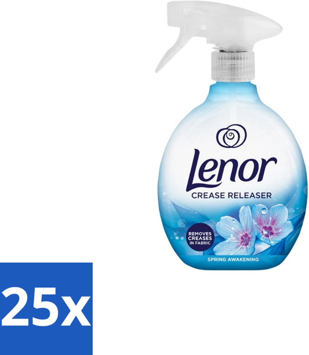 25 x Lenor – Crease Releaser Spray – Spring Awakening – Kreukverwijderaar & Textielverfrisser – 500 ml - Kreukverwijderaar - Textielverfrisser - Stofverfrisser - Stofverzorging - Stofverzorging