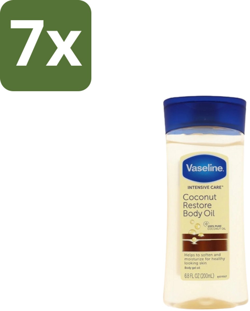 Vaseline – Body Oil – Coconut Restore – 200 ml - Bulkverpakking - 7 stuks