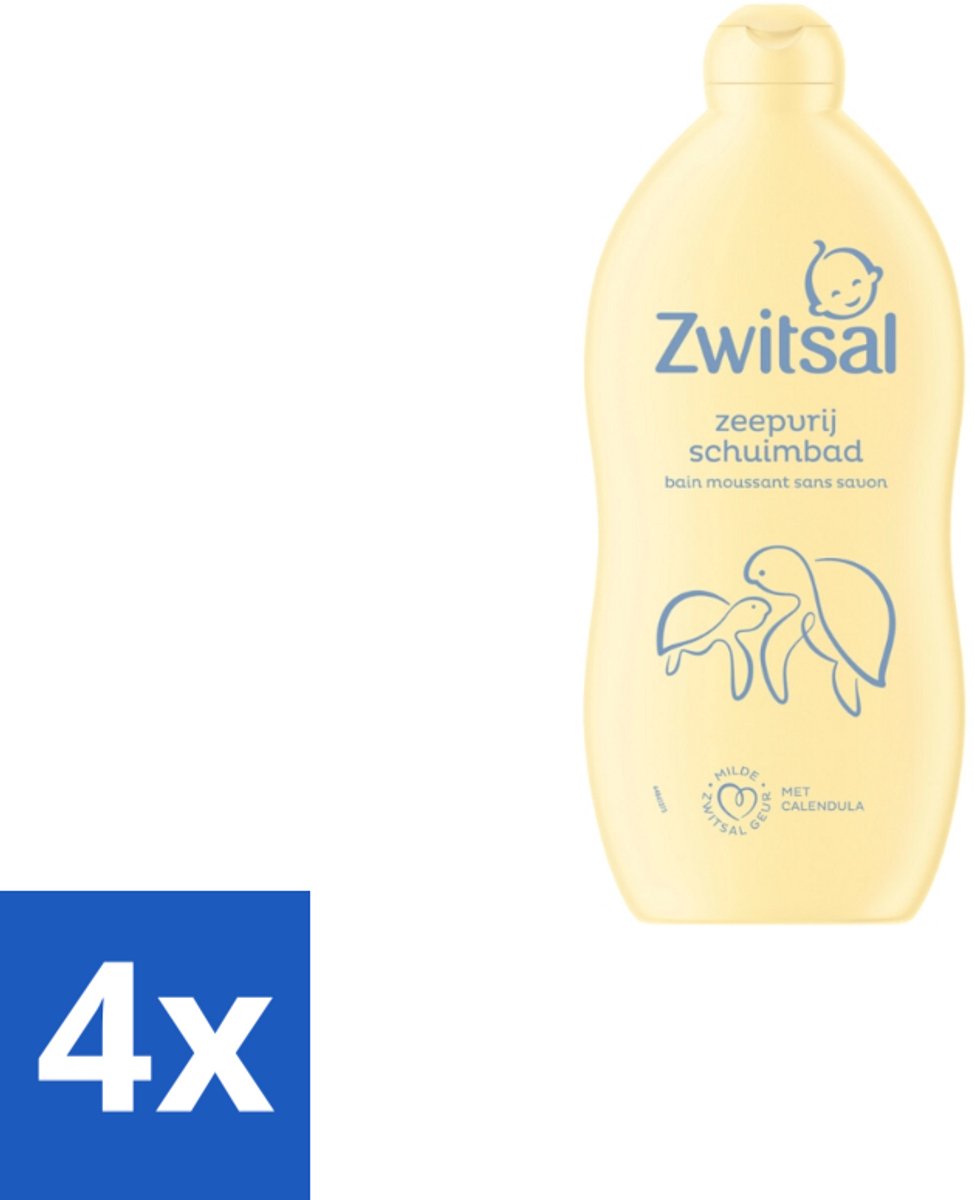 4 x Zwitsal – Schuimbad – Zeepvrij Baby – 700 ml - Babybad - Zeepvrij Schuimbad - Babyhuid Reinigen - Calendula - Anti-prik
