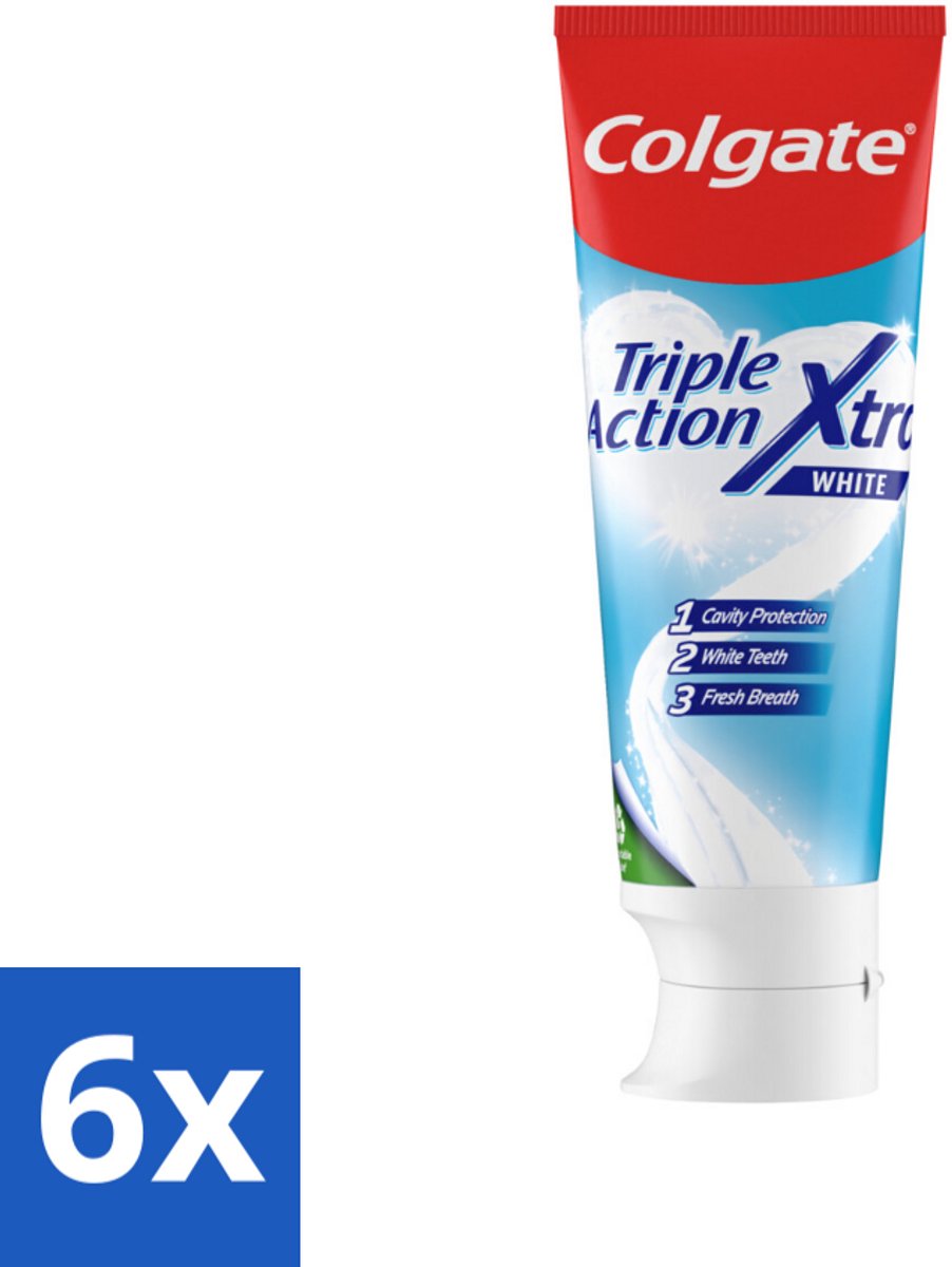Colgate Tandpasta Triple Action Xtra White 75 ml - Voordeelverpakking - 6 stuks