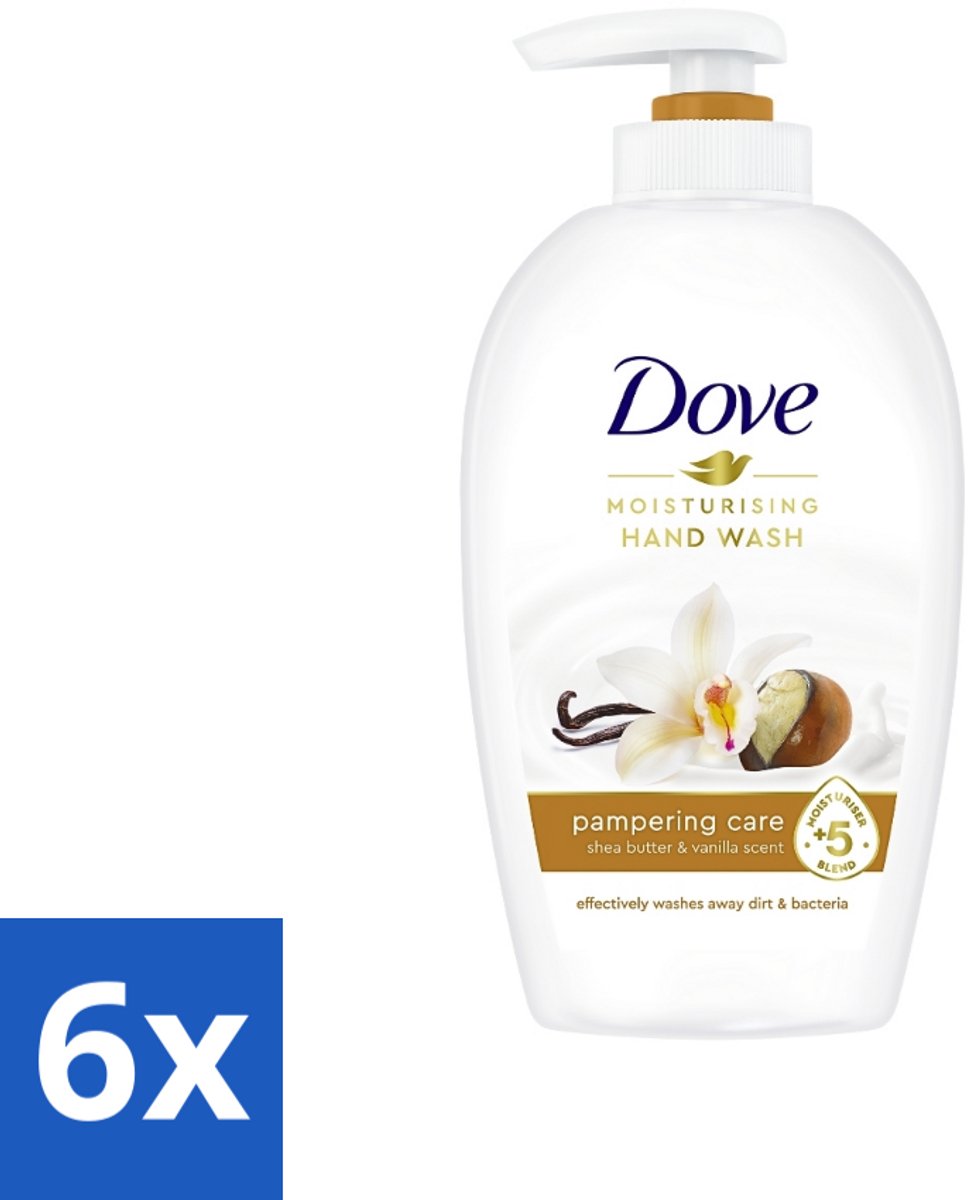 Dove - Handzeep - Pampering Care - Verzachtend - 250 ml - Voordeelverpakking - 6 stuks