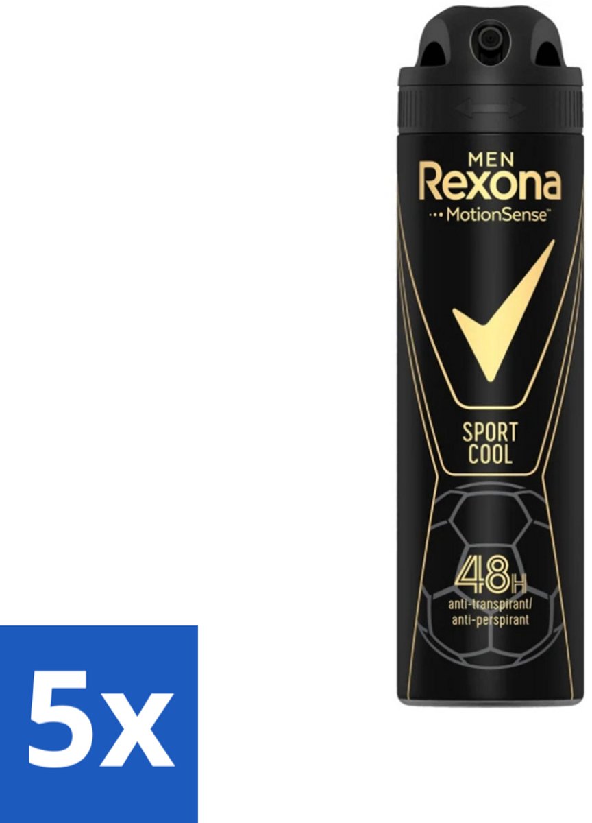 5 x Rexona Men - Sport Cool - Deodorant Spray - Anti Transpirant - 150 ml - Sport Deodorant - Anti Transpirant - Zweetvermindering - Frisheid - Deodorant Spray