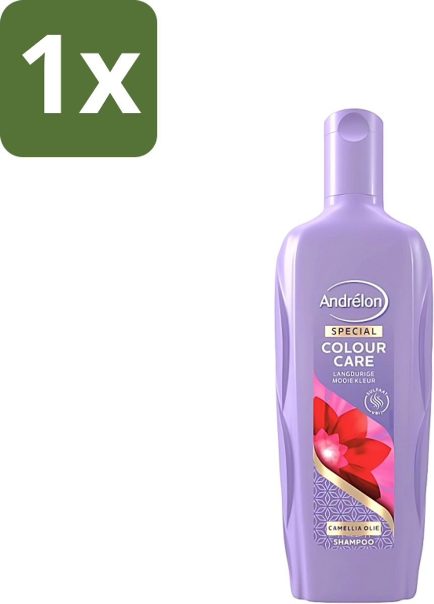 1 x Andrélon - Colour Care - Shampoo - Sulfaatvrij - 300 ml - Kleurbehoud - Sulfaatvrije Shampoo - Gekleurd Haar - Haar Reinigen - Haar Verzorgen