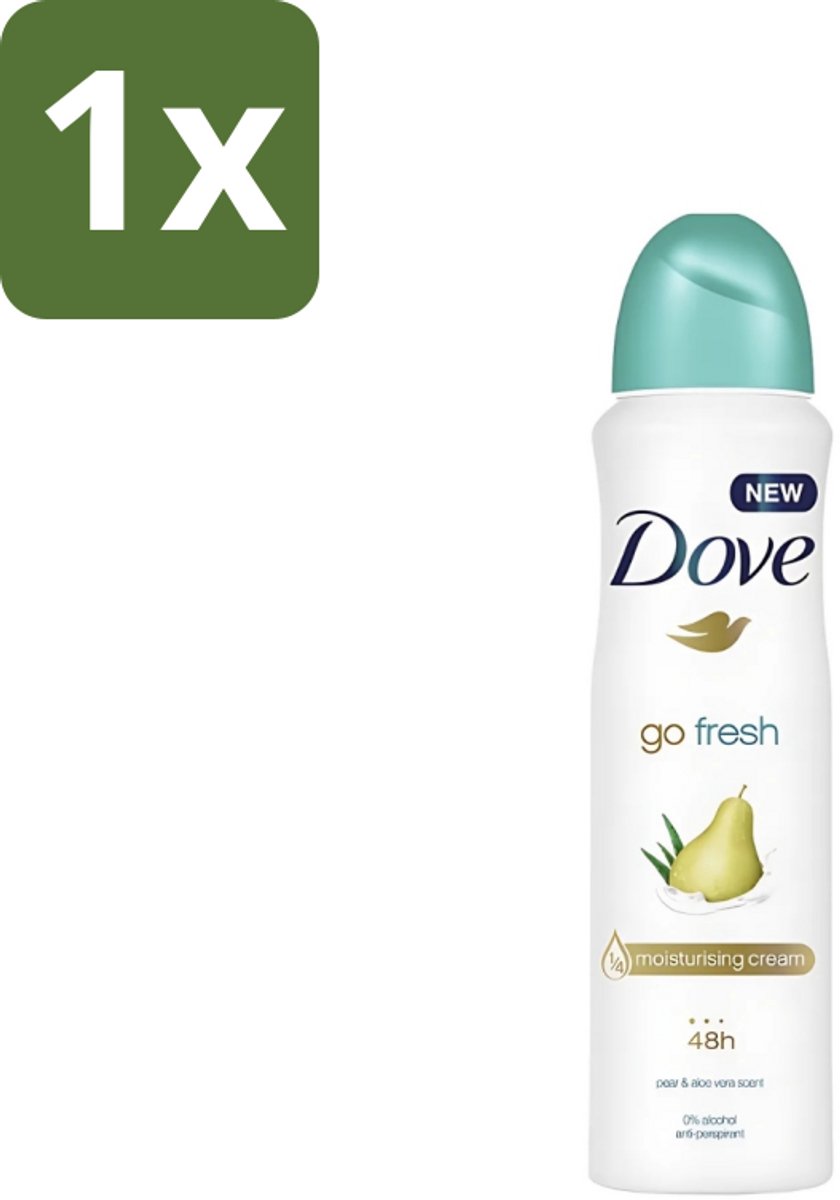 1 x Dove - Deodorant - Spray Go Fresh Pear & Aloe - Frisse en verzorgende geur - 250 ml - Dove Deodorant Spray - Anti-transpirant Spray - Frisse Geur - Peer En Aloë Vera - Oksel Verzorging