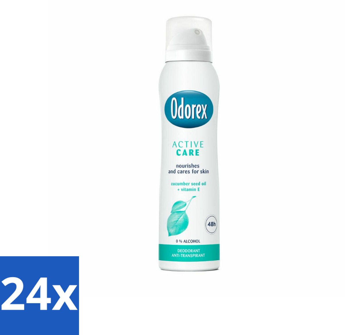 24 x Odorex Deodorant Spray Active Care 150 ml - Deospray - Actieve Bescherming - Zweet En Geur - Gevoelige Huid - Vitamine E