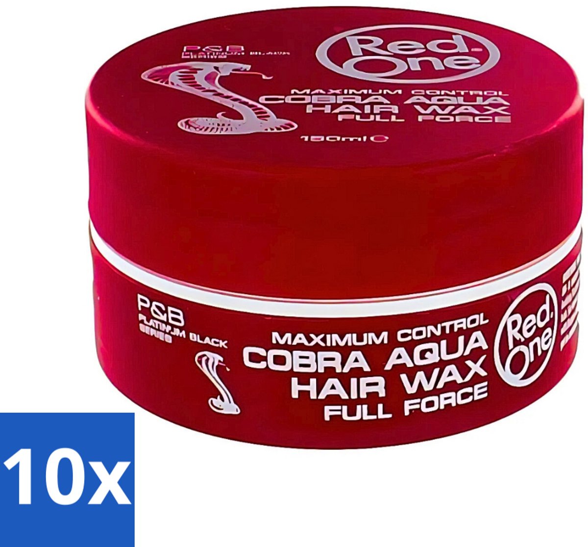 10 x Red One - Haarwax - Cobra Aqua - Maximale Controle - Voor Krachtige Hold & Glans - 150 ml - Haarwax - Styling Wax - Haartype - Haarkleur - Haartypen