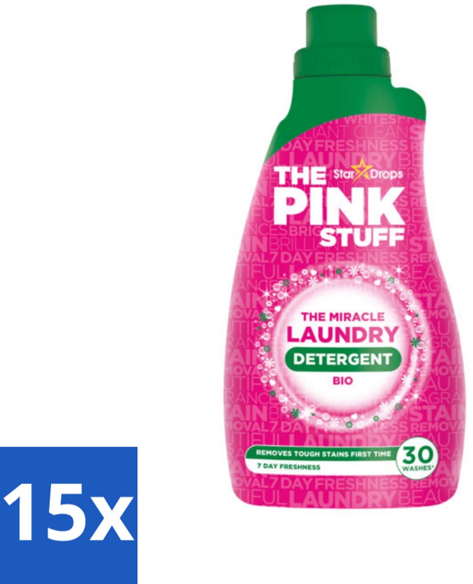 The Pink Stuff BIO - Wasgel - Wasmiddel - Biologisch - 30 Wasbeurten - 960ml - Bulkverpakking - 15 stuks