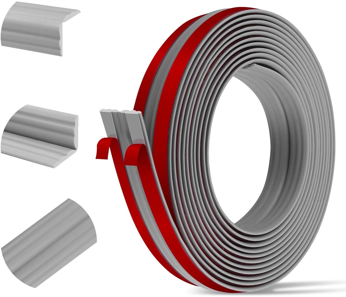 Solidchoice - Zelfklevende Randstrip 4 cm x 6 m - Grijs Hoekbeschermer voor Meubels