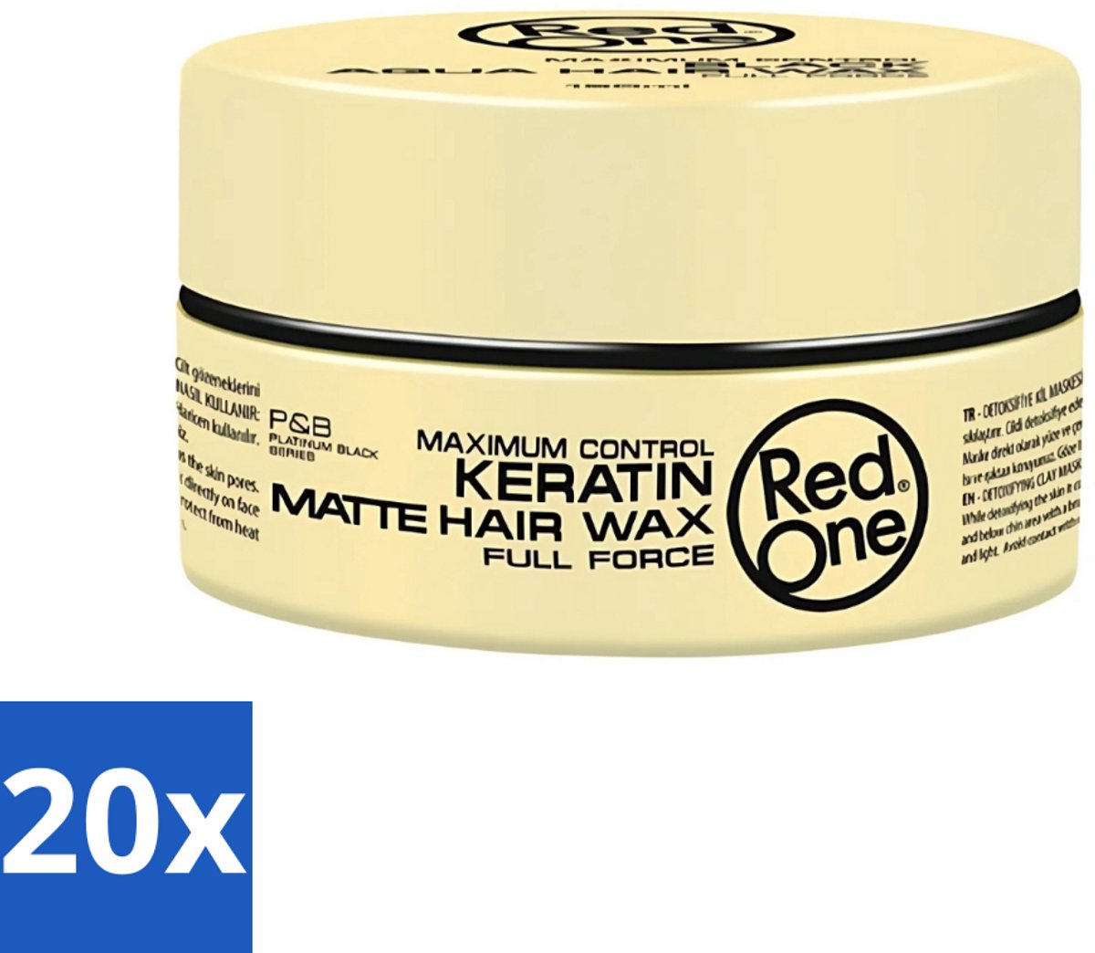 20 x Red One - Haarwax - Keratin Matte - Versterkende Styling - Voor Sterke Hold & Matte Look - 150 ml - Haarwax - Keratine - Matte Finish - Stylen - Haarversterking
