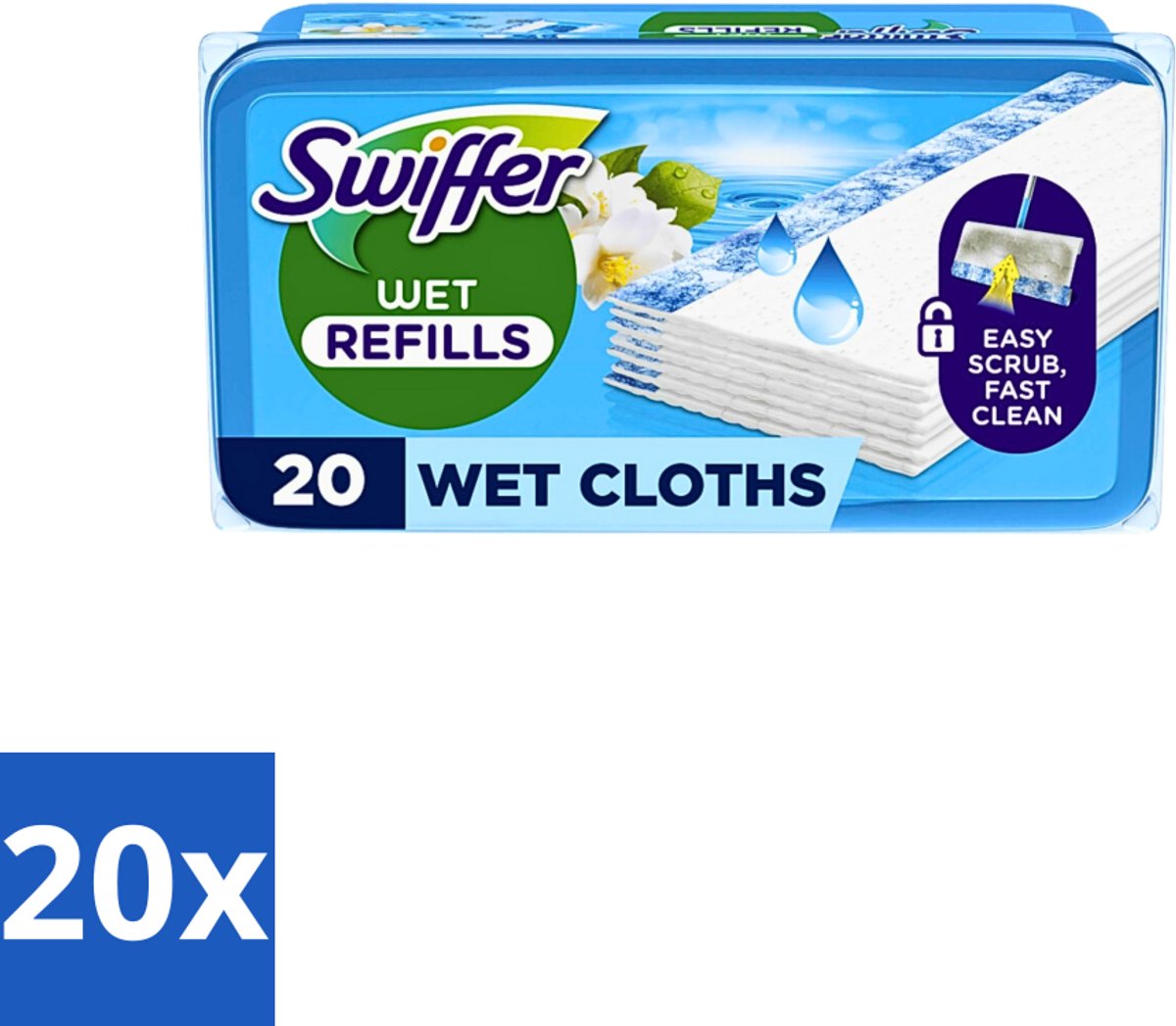 20 x Swiffer - Wet Vloerdoekjes Citrus - Navulling - 10 Doekjes - Vloerdoekjes Citrus - Vloerdoekjes Wet - Vloerdoekjes Navulling - Vloerdoekjes Citrusgeur - Vloerdoekjes Voor Tegels